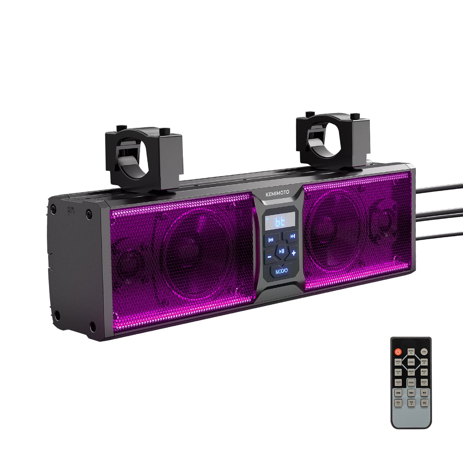 4 Speaker 16 Inch RGB Universal Sound Bar for 1.75''-2.25'' Roll Bar