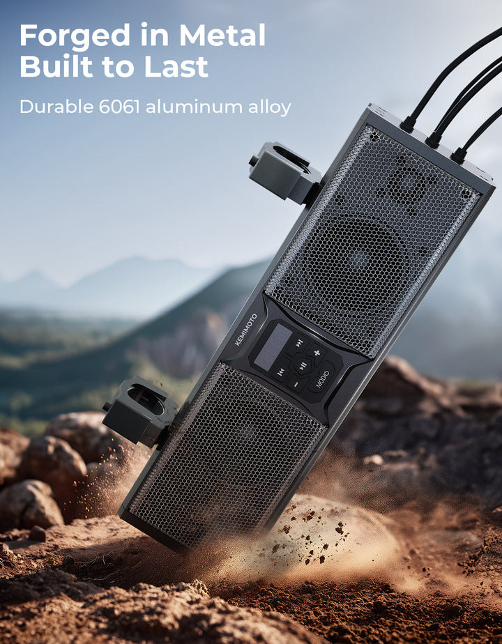 UTV LED Whipless Light & 4-Speaker RGB Sound Bar Combo Kit