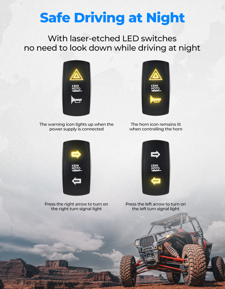 UTV Turn Signal Kit with 110D Horn for Polaris|Can-Am|Teryx|CFMOTO