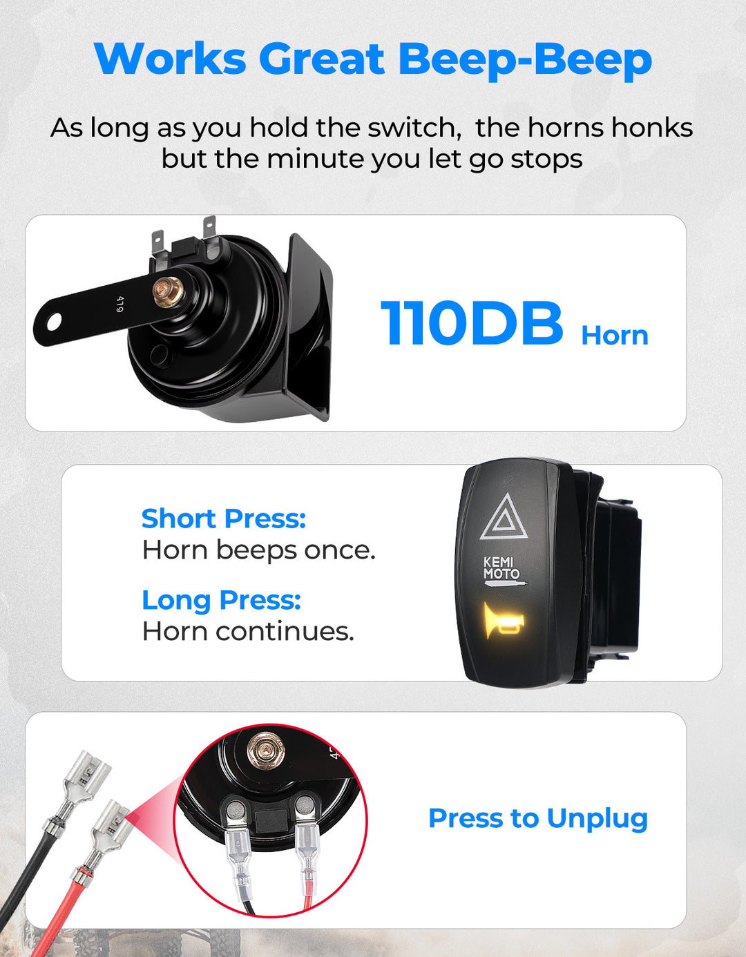 UTV Turn Signal Kit with 110D Horn for Polaris|Can-Am|Teryx|CFMOTO