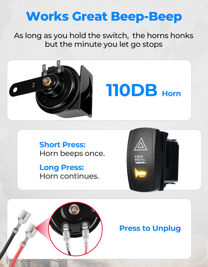 UTV Turn Signal Kit with 110D Horn for Polaris|Can-Am|Teryx|CFMOTO