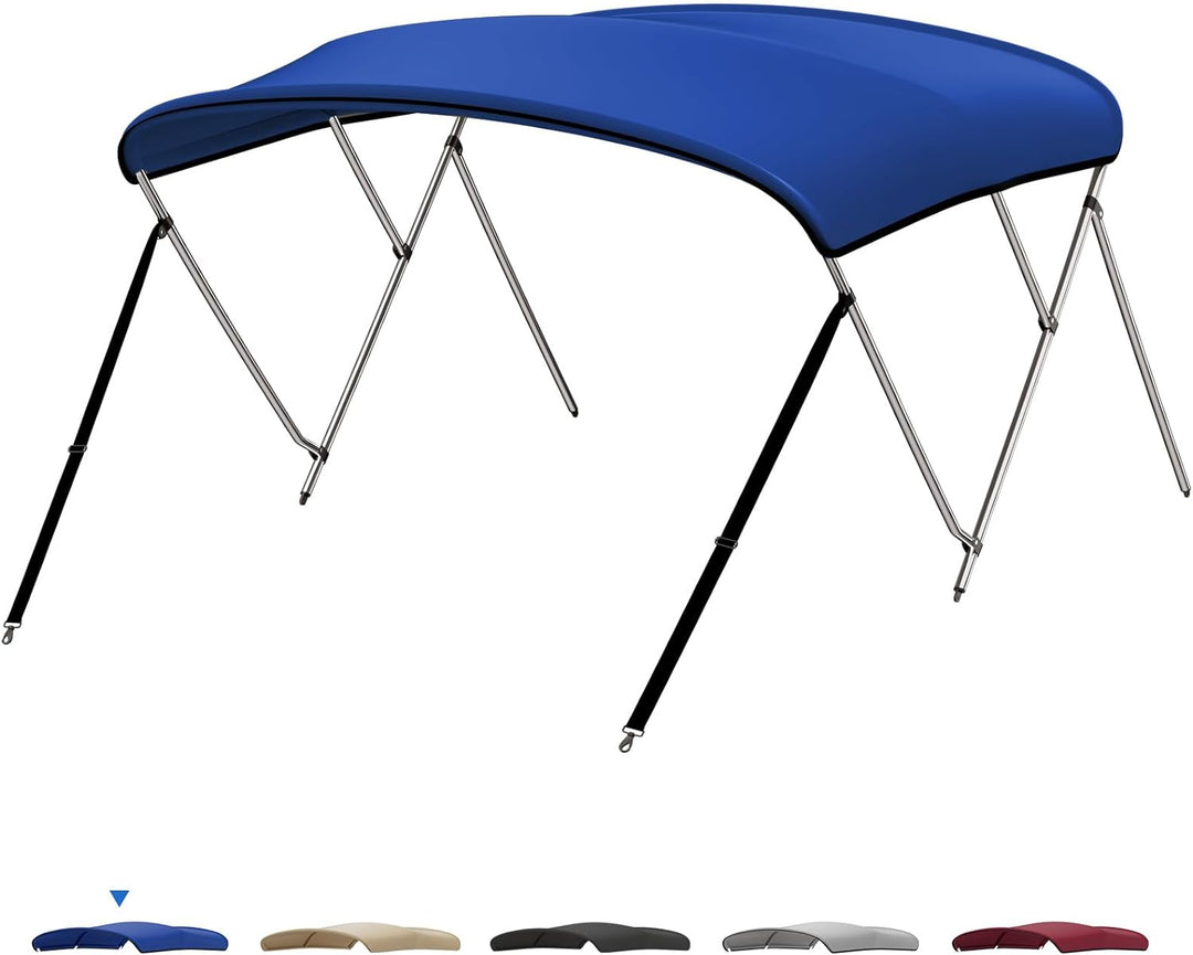 Kemimoto Bimini Top for Boat, Pontoon Boat Bimini Top, 3 Bow Bimini 54inch-80inch