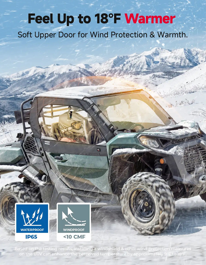 KEMIMOTO Soft Upper Doors for Can-Am Commander with YKK Zippers