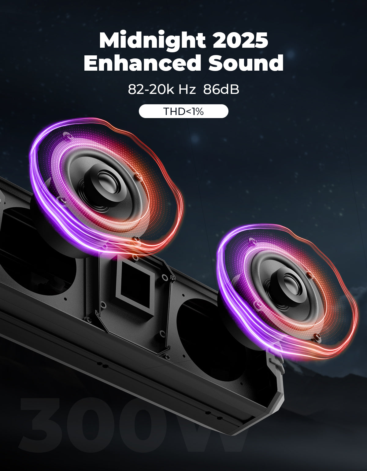 KEMIMOTO Midnight 40 16'' RGB Bluetooth Sound Bar for UTV Golf Cart Marine Boat