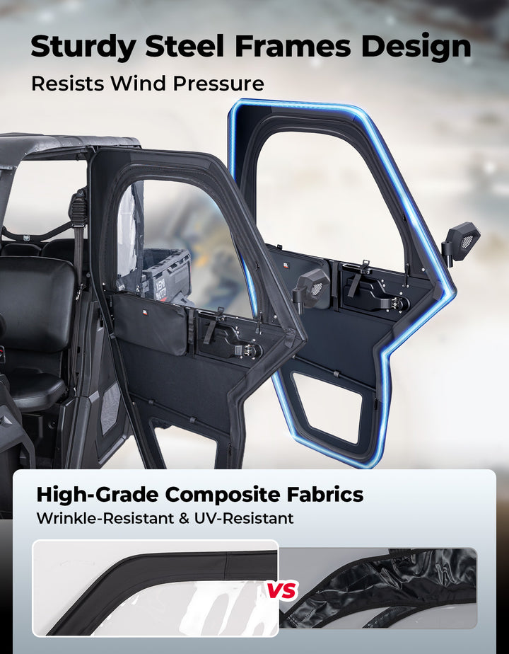 UTV Framed Doors for Can-Am Defender Max HD 7/8/9/10 – Full Enclosure Kit, 2022–2024