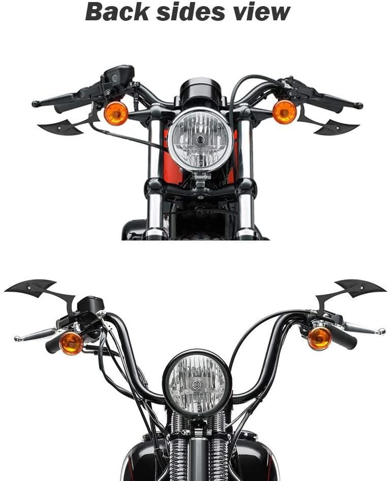 Black Side Mirrors For Harley - KEMIMOTO