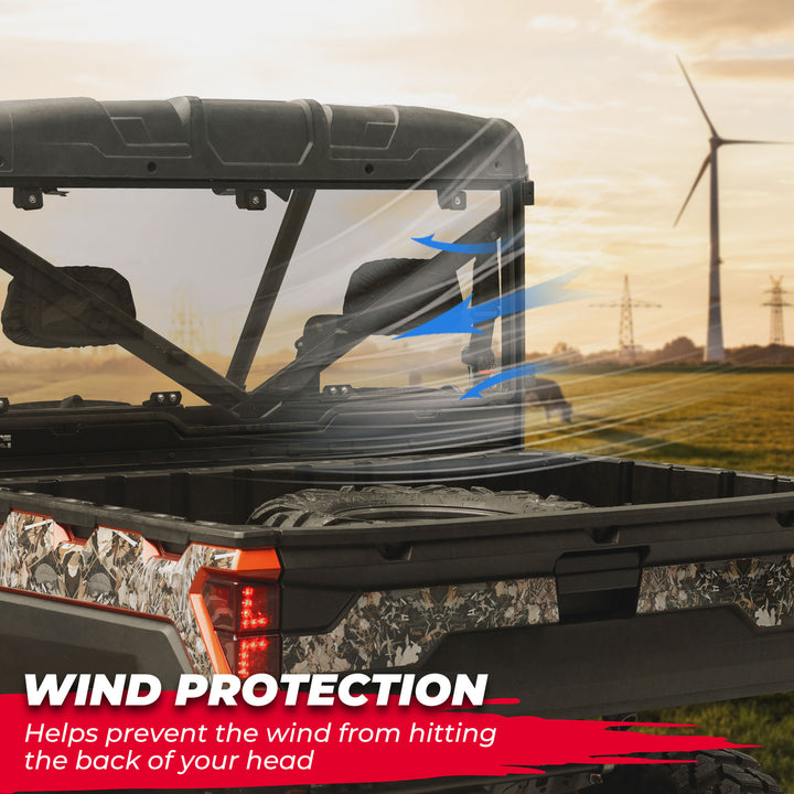 Hard Coated Rear  Windshield for Polaris Ranger XP/Crew