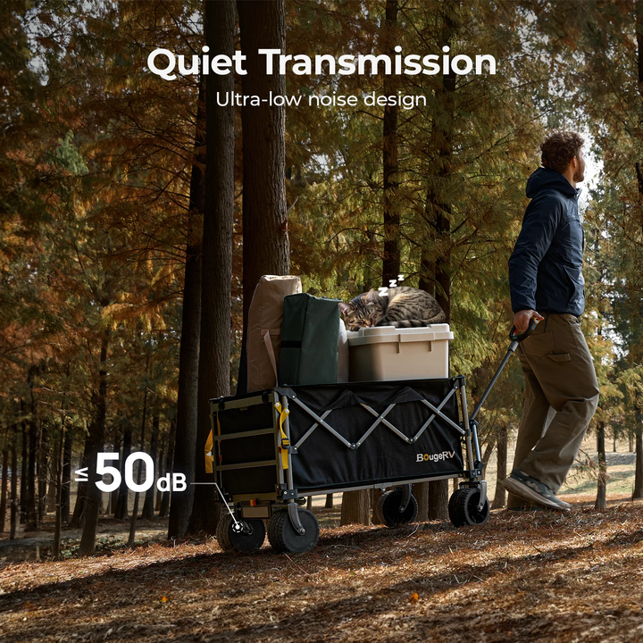 BougeRV Electric Foldable Utility Camping Wagon with Power Bank