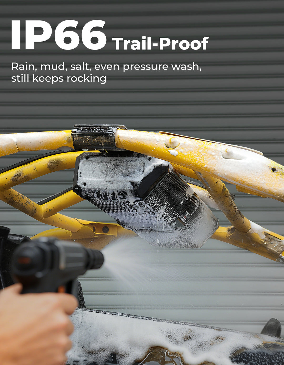 Midnight 90 Roof 34 Inch Soundbar For Can-Am Polaris UTV Bluetooth Speaker Fits 1.45–2" Roll Cages - Kemimoto