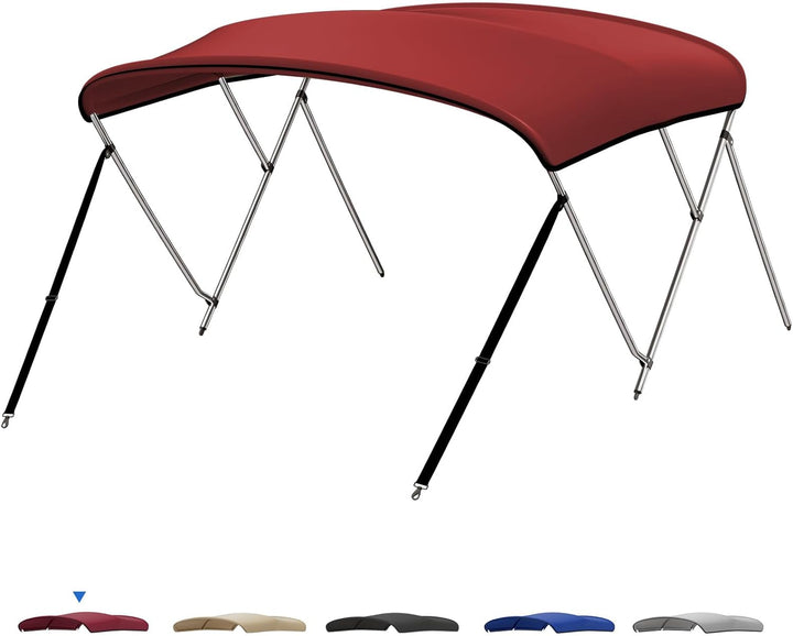 Kemimoto Bimini Top for Boat, Pontoon Boat Bimini Top, 3 Bow Bimini 54inch-80inch