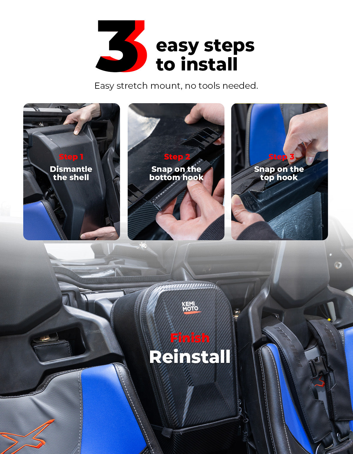 Center Shoulder Storage Bag for Can-Am Maverick X3/ X3 Max