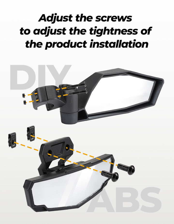 Side Mirrors & Rear View Mirror for Polaris RZR XP 1000/4 2024-2025