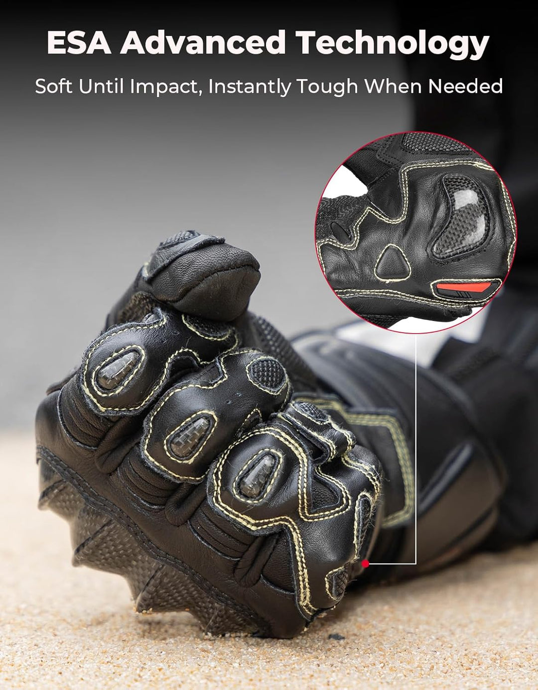 Motorcycle Gloves, Racing Leather Touchscreen Riding Gloves