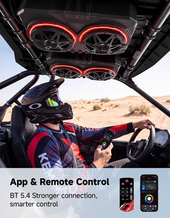 KEMIMOTO Roof Audio 6.5 Inch UTV Roof Sound System Fits Can-Am X3 & Max RZR