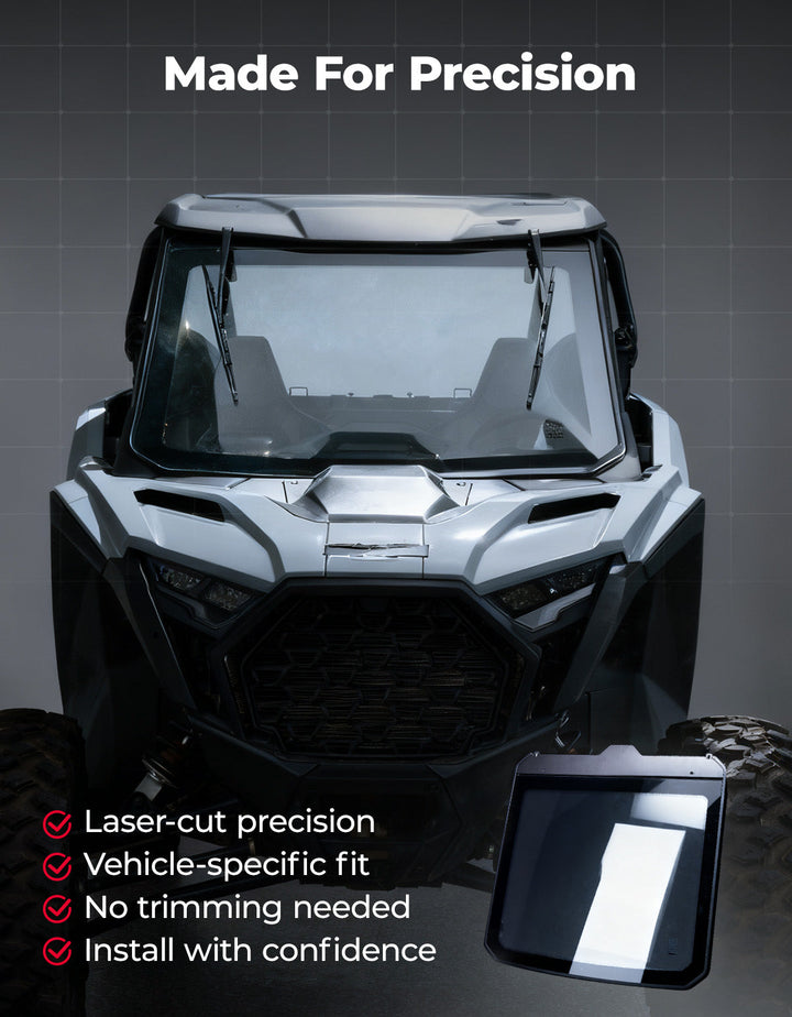 PRO XP Glass Windshield with 2 Manual Wipers for Polaris RZR PRO XP/XP4/PRO S/S4 (2025-2026) - Kemimoto