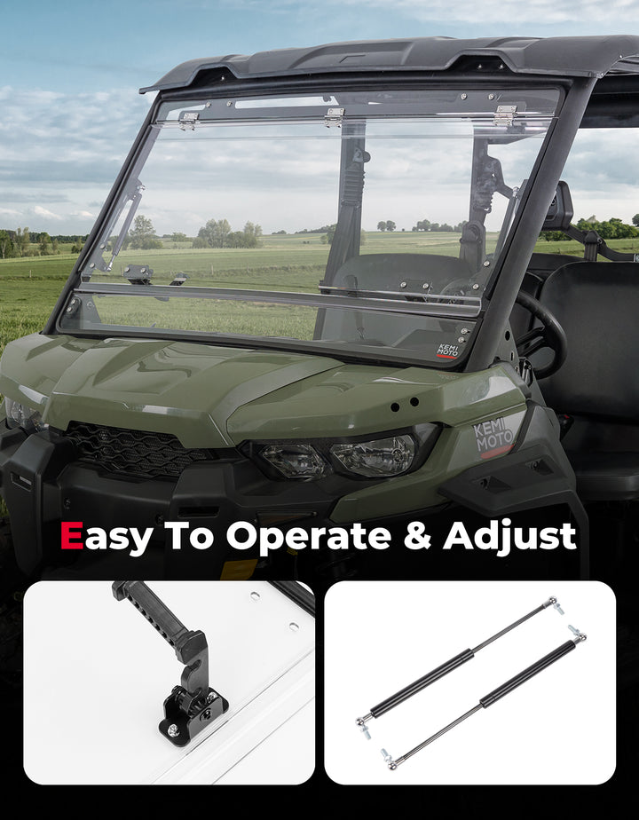 3-in-1 Flip Scratch-Resistant Windshield for Can-Am Defender & Defender Max HD5/HD8/HD10