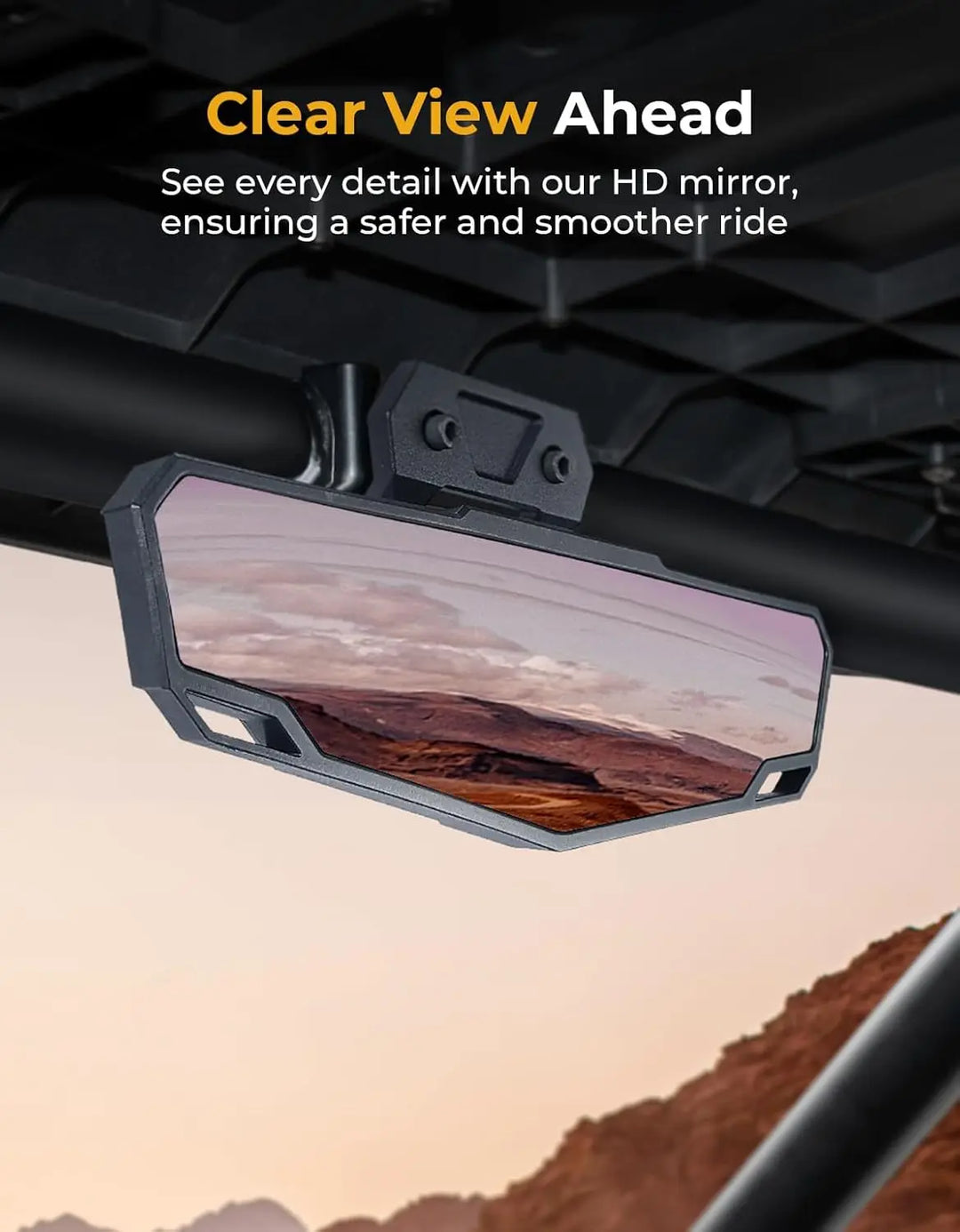Center Rear View Mirror for Polaris RZR PRO XP / 4, Turbo R /4, RZR XP 1000