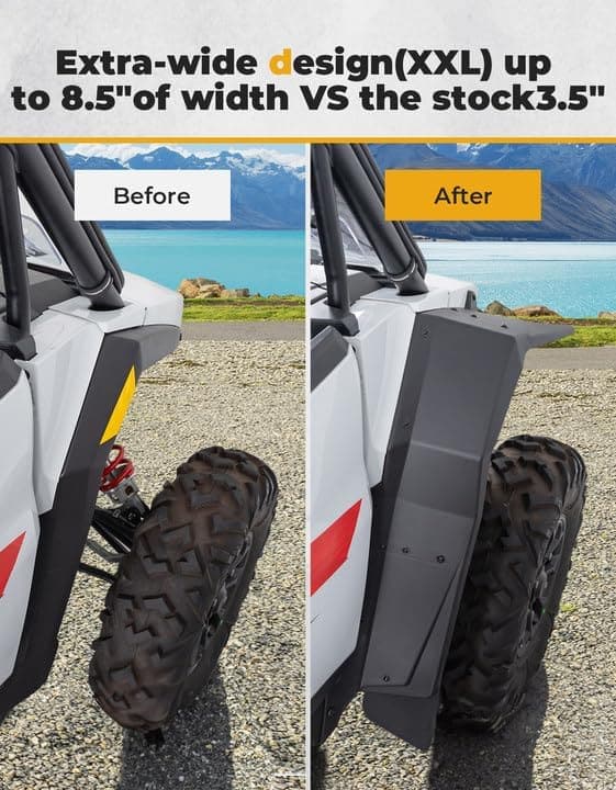 Fender Flares 8.5" Extended Mud Flaps for 2024-2025 Polaris RZR XP 4 1000 (4PCS) - Kemimoto