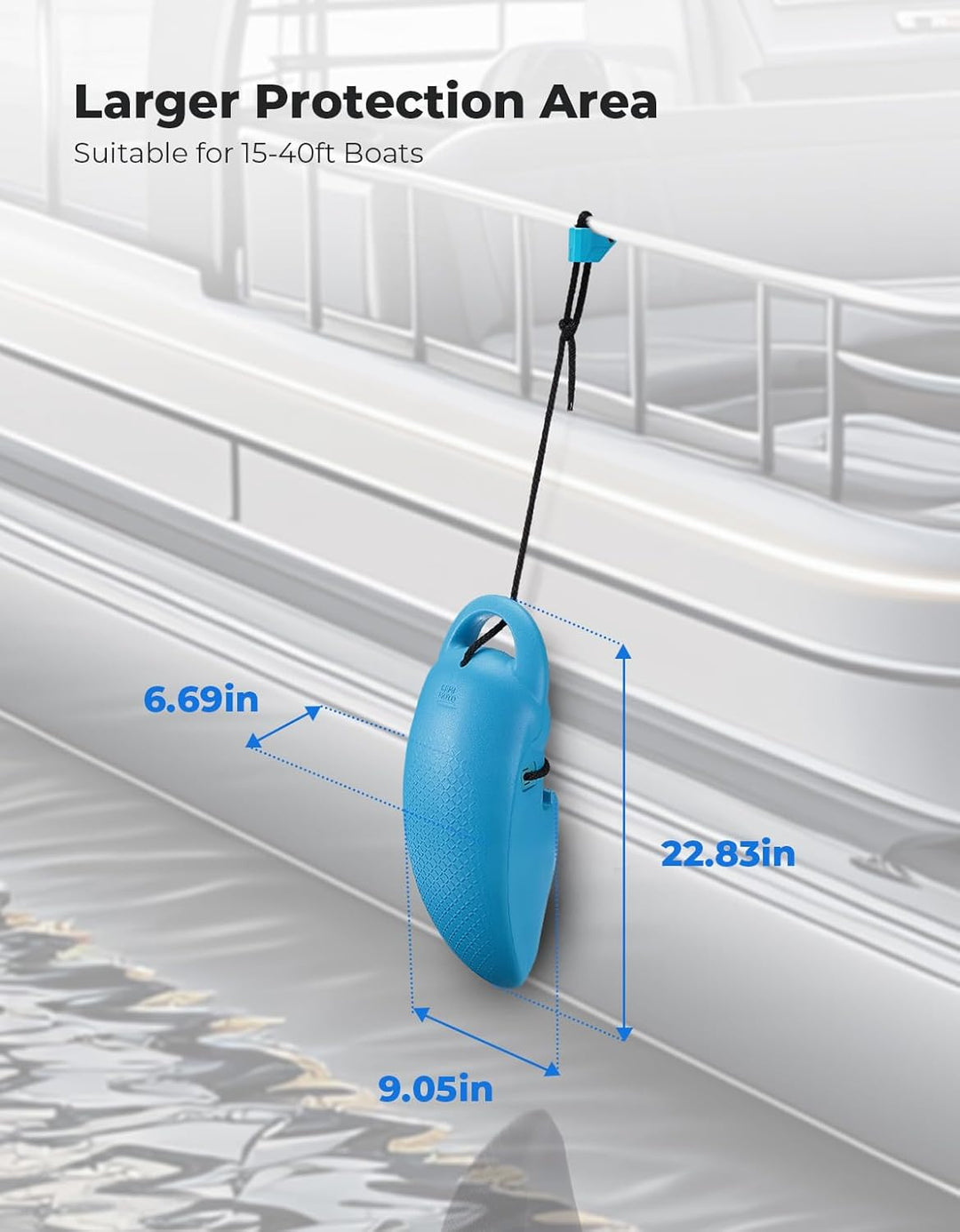 KEMIMOTO Pontoon Boat Fenders – Heavy-Duty Boat Bumpers with Locking Grooves & Quick-Release Clips for 14–28ft Boats