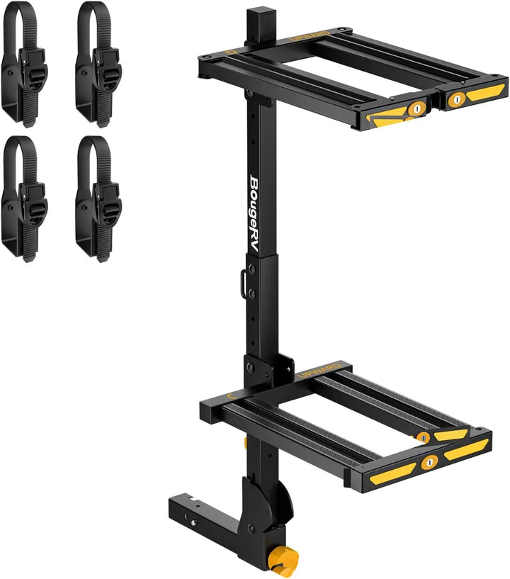 BougeRV Hitch Ski Snowboard Rack with Security Lock