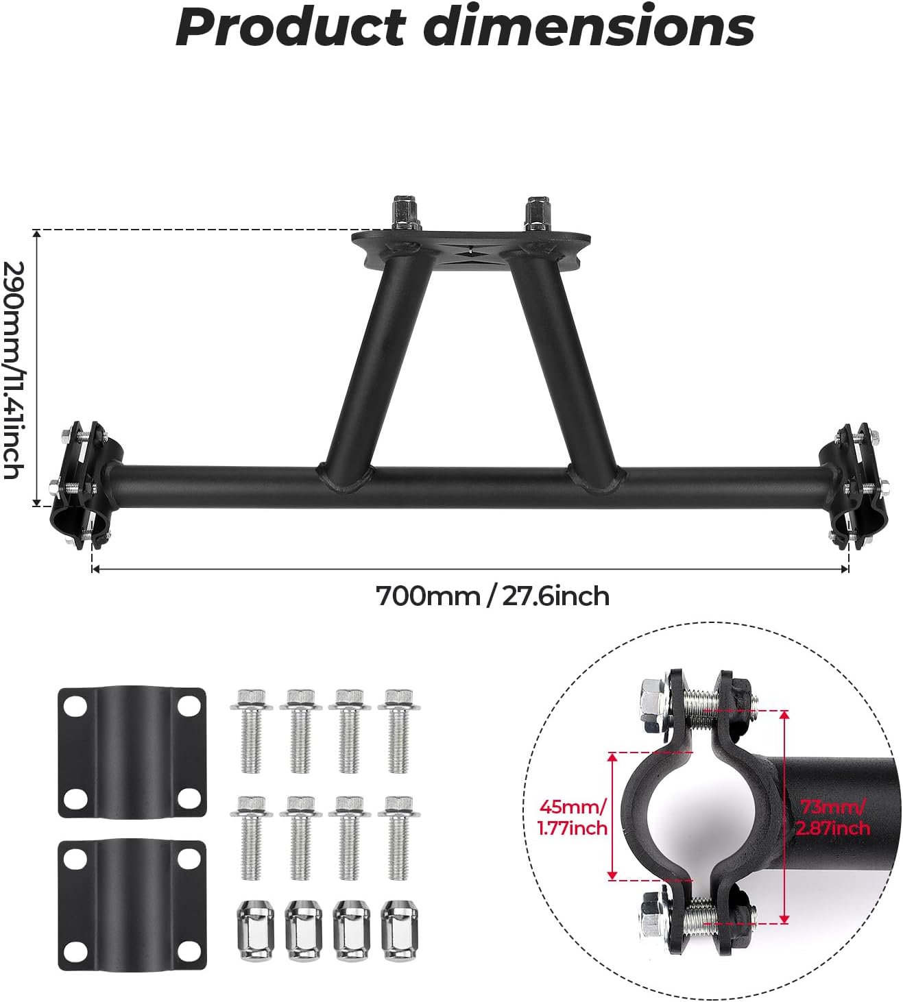 Spare Tire Carrier Mount for Polaris RZR XP 1000/4 1000 /Turbo