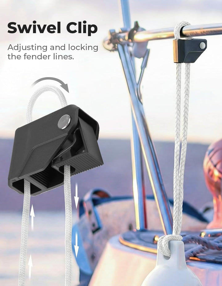 KEMIMOTO Boat Fenders with Boat Fender Clips White 5.5"*20"