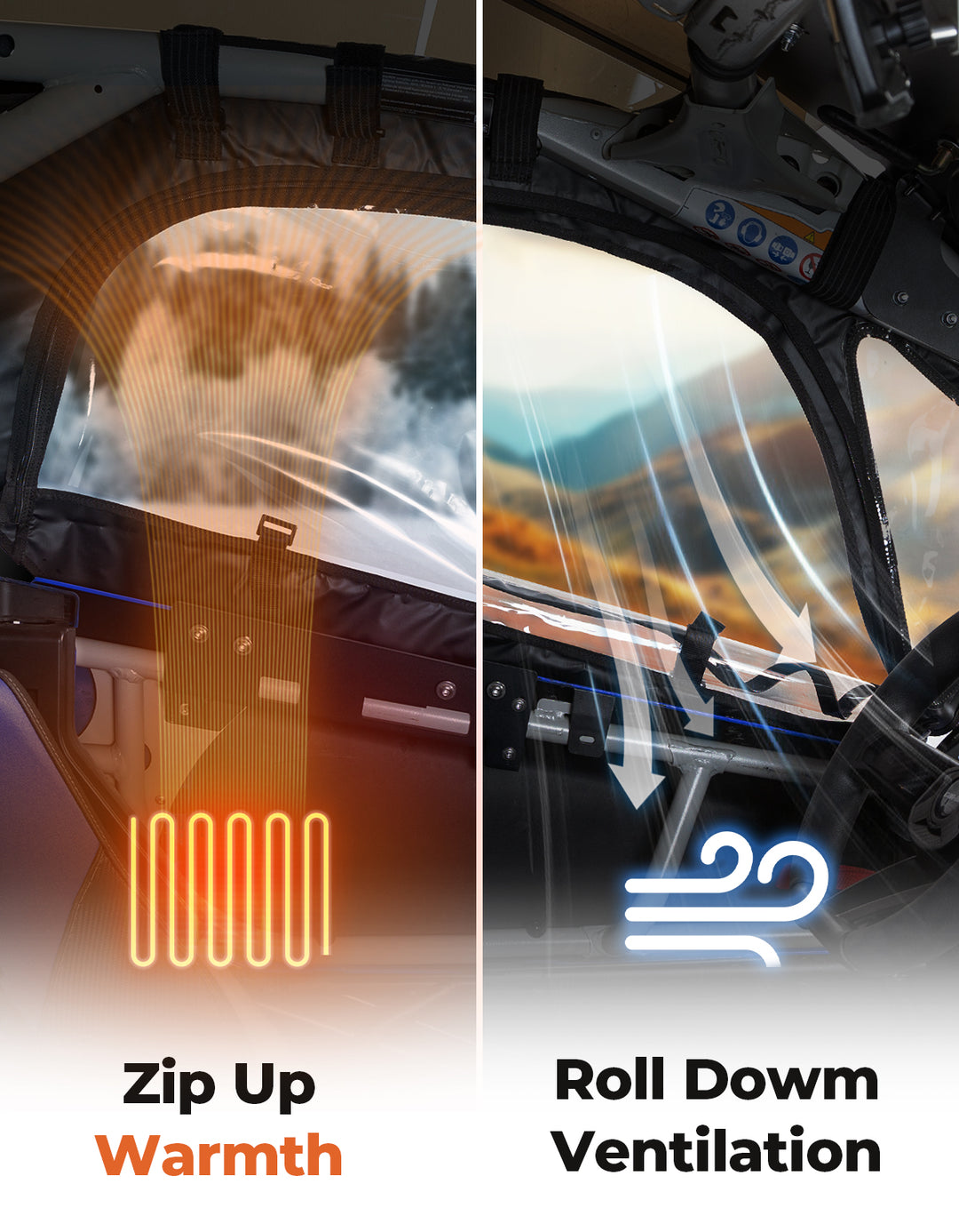 Upgraded Soft Cab Enclosure Upper Doors for Can-Am Maverick X3