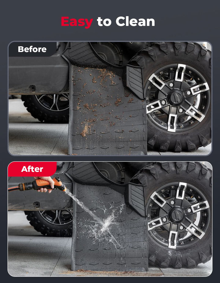 4PCS Floor Mats for Can-Am Defender MAX 2020–2025 All-Weather Rubber - Kemimoto