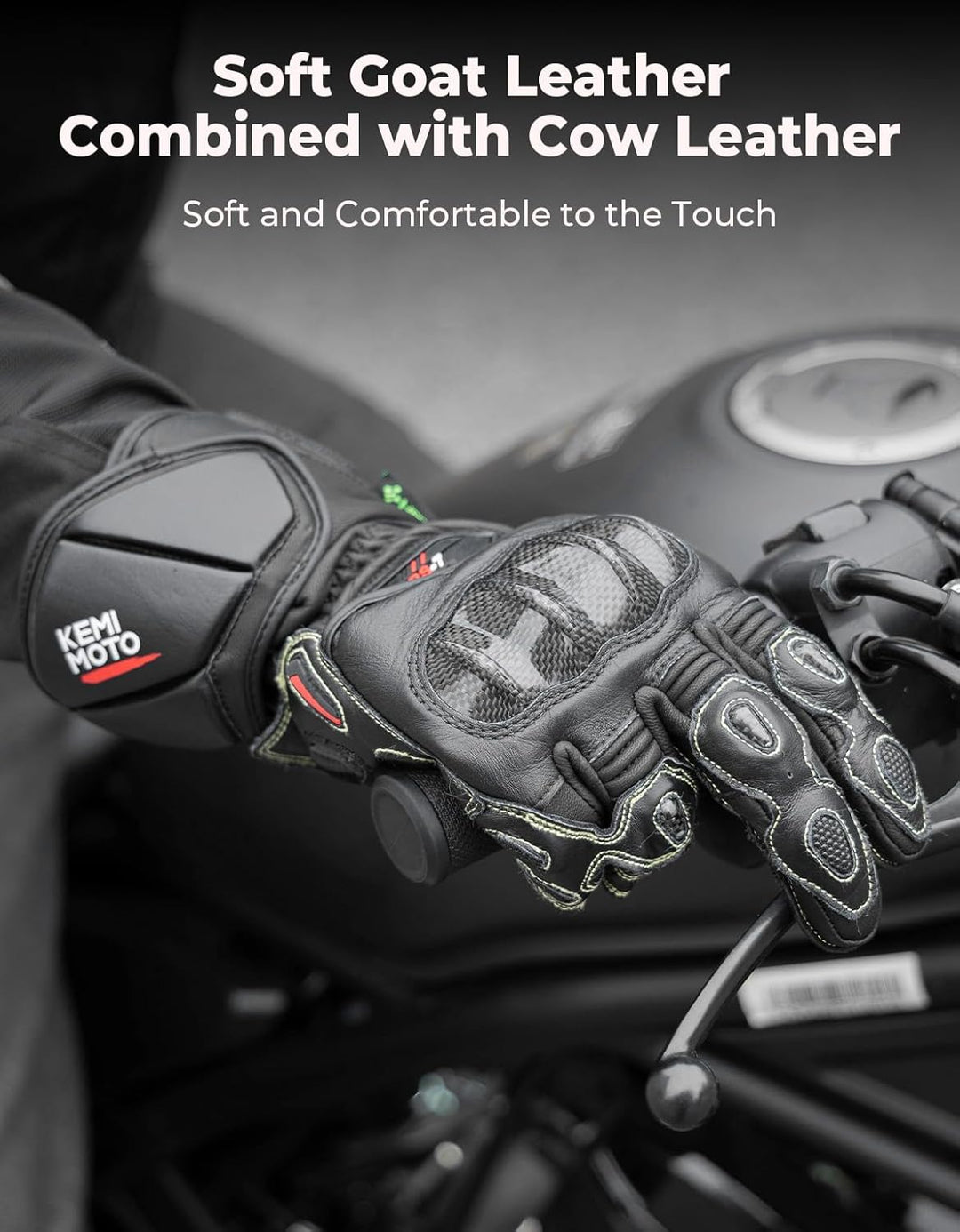 Motorcycle Gloves, Racing Leather Touchscreen Riding Gloves