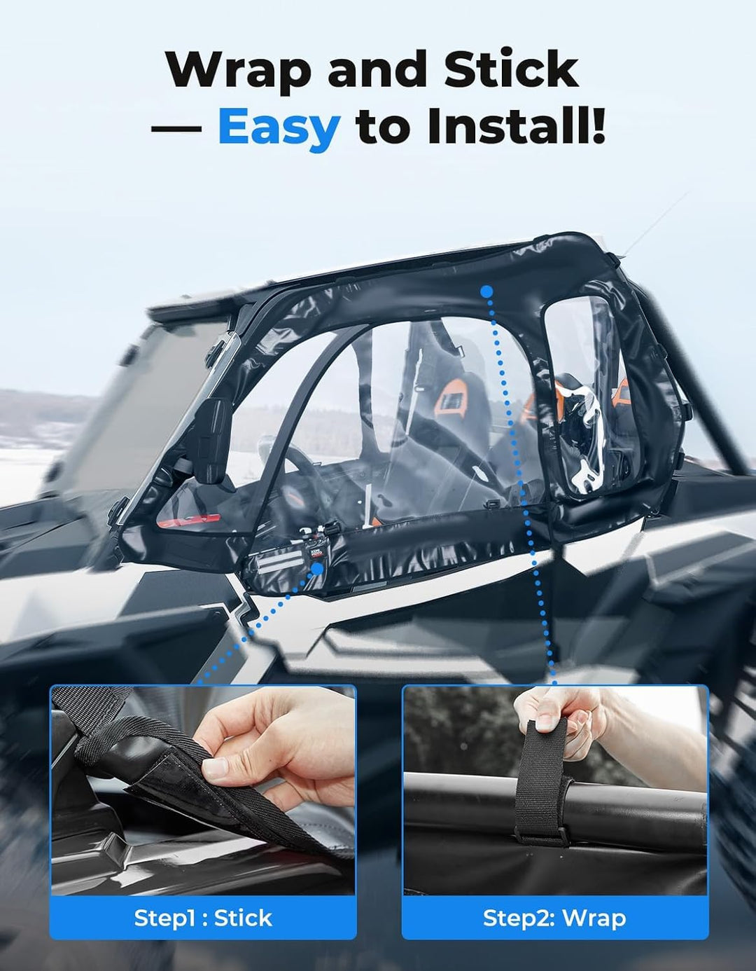 Soft Upper Door Cab Enclosure Set for RZR XP 1000 2014-2023