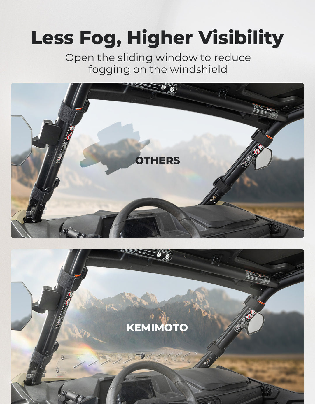 Adjustable Vented Front Windshield for 2023+ CFMOTO ZForce 950 Sport | 800 Trail