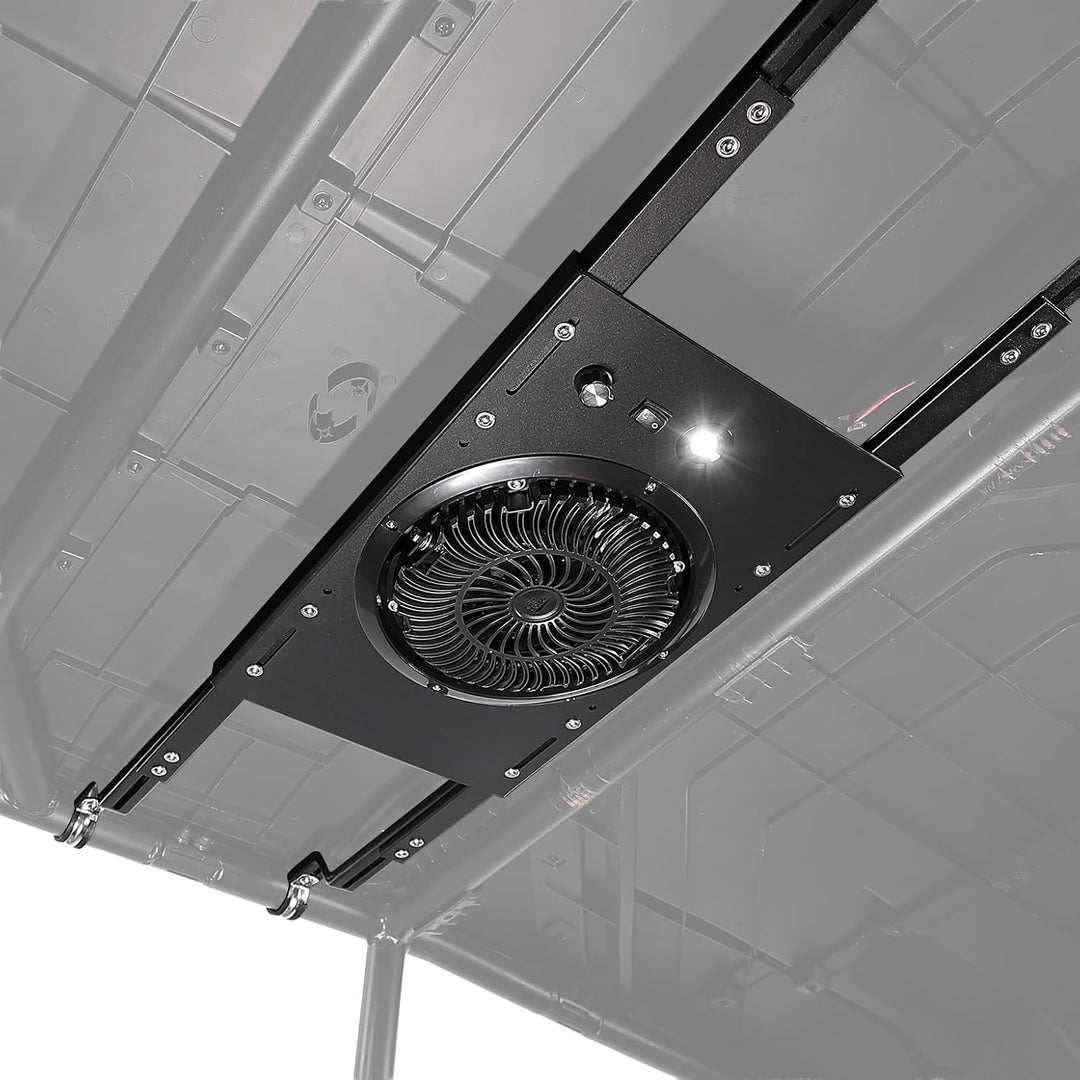 UTV Overhead Cooling Fan with Lights for Polaris Can-Am 53-37 Inch Roof Width