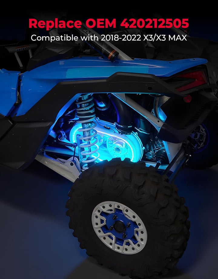 Outer Clutch Cover with RGB LED Strip Lights for Can-Am Maverick X3/MAX