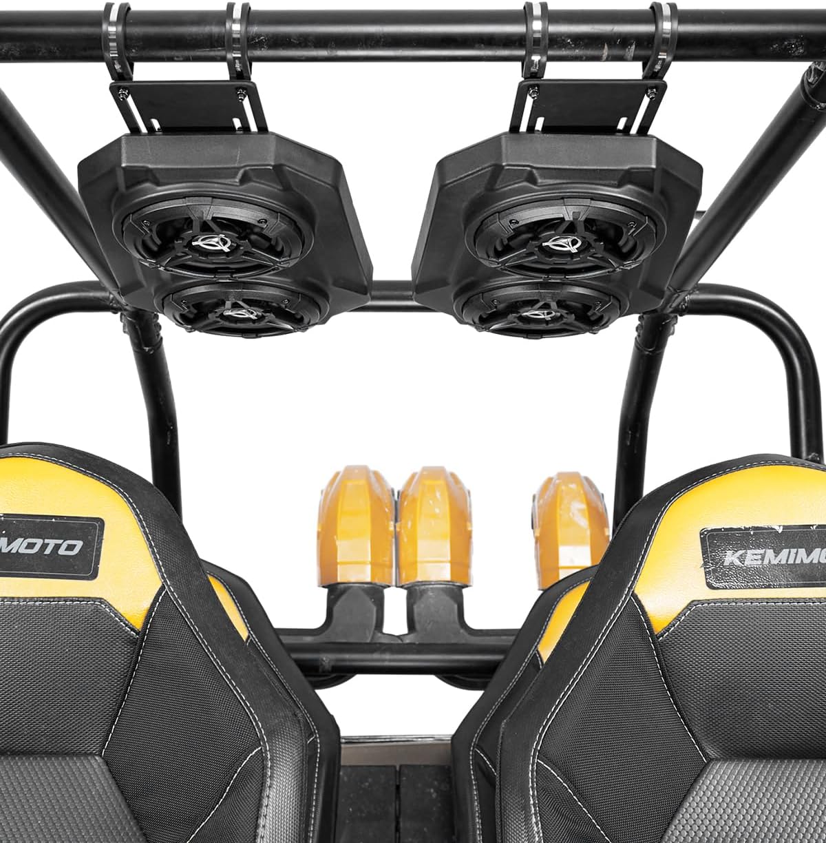 UTV Sound System 6.5 Inch Speakers Overhead Stereo Bluetooth Fits 1.625-1.9in Roll Cages