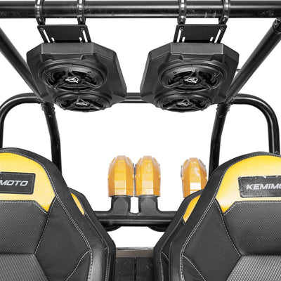 UTV Sound System 6.5 Inch Speakers Overhead Stereo Bluetooth Fits 1.625-1.9in Roll Cages