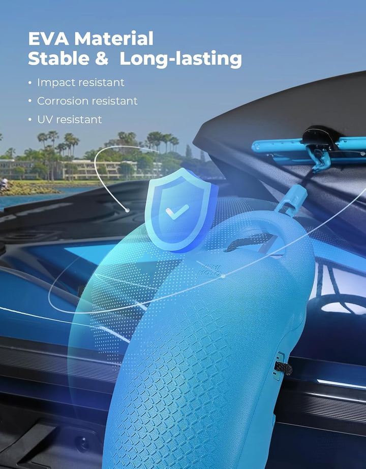 KEMIMOTO Pontoon Boat Fenders – Heavy-Duty Boat Bumpers with Locking Grooves & Quick-Release Clips for 14–28ft Boats