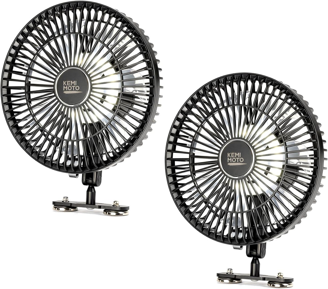 Magnetic Fan for Golf Cart & Forklift, EZGO RXV, Club Car (2-Pack)