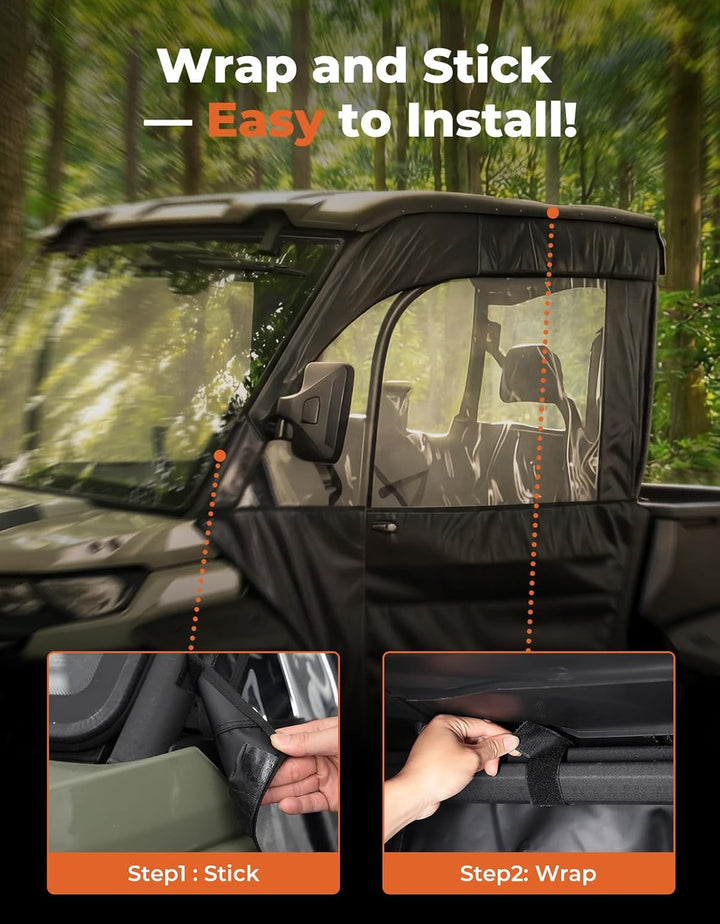 Full Soft Doors with Mirror Slots for Can-Am Defender HD5/7/8/9/10
