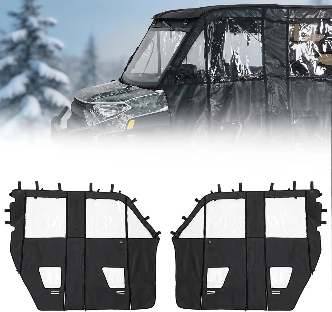 KEMIMOTO Upgraded Soft Upper Doors Compatible with Polaris Ranger Crew 1000 2020-2026 and Crew XP 1000 2017-2026