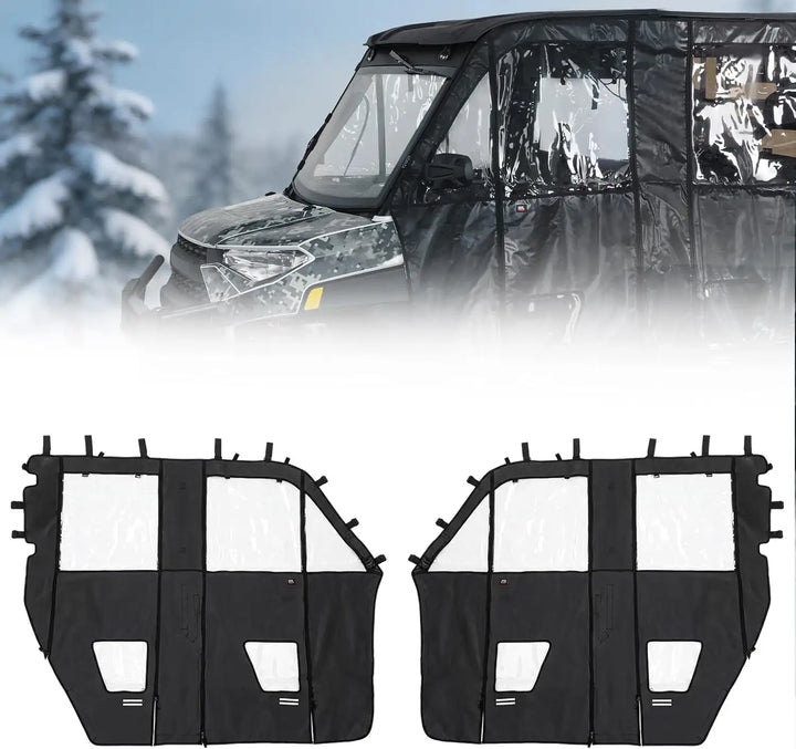 KEMIMOTO Upgraded Soft Upper Doors Compatible with Polaris Ranger Crew 1000 2020-2026 and Crew XP 1000 2017-2026