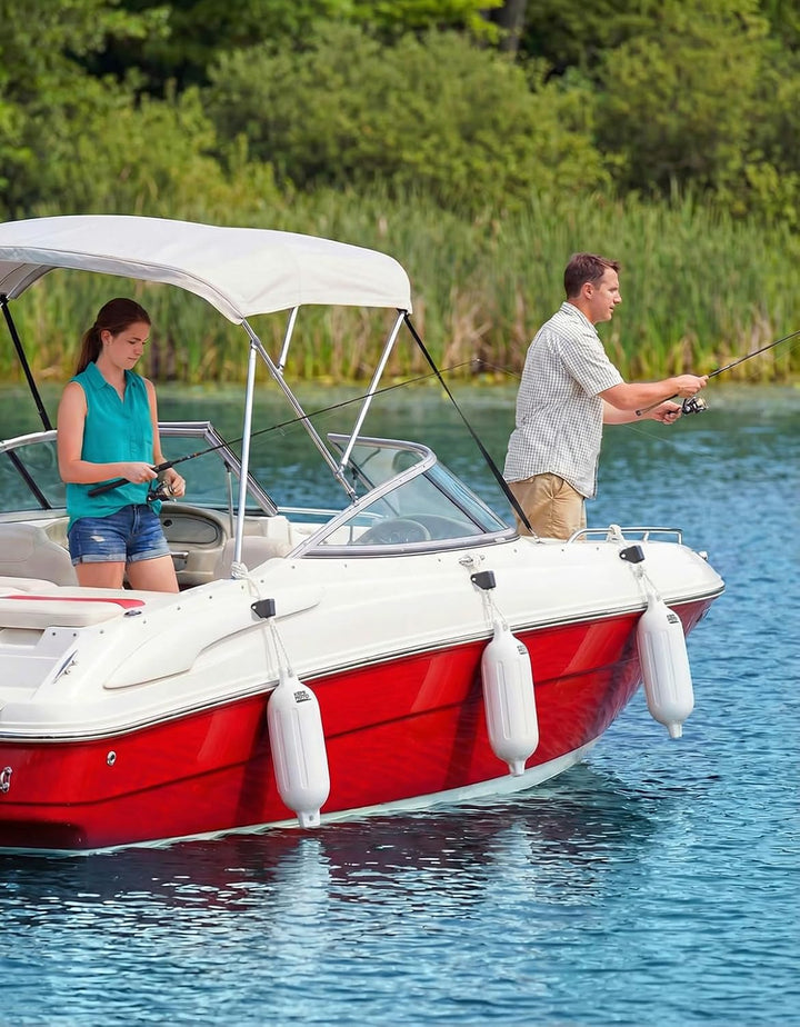 KEMIMOTO Boat Fenders with Boat Fender Clips White 6.5"*23"