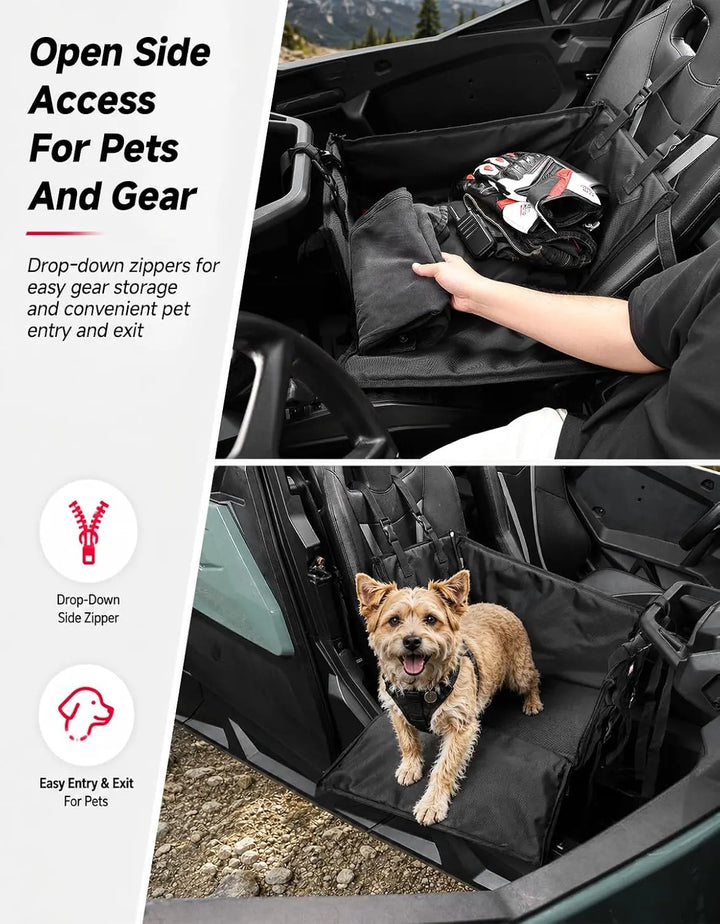 UTV Accessory Dog Booster Seat with Side Pockets