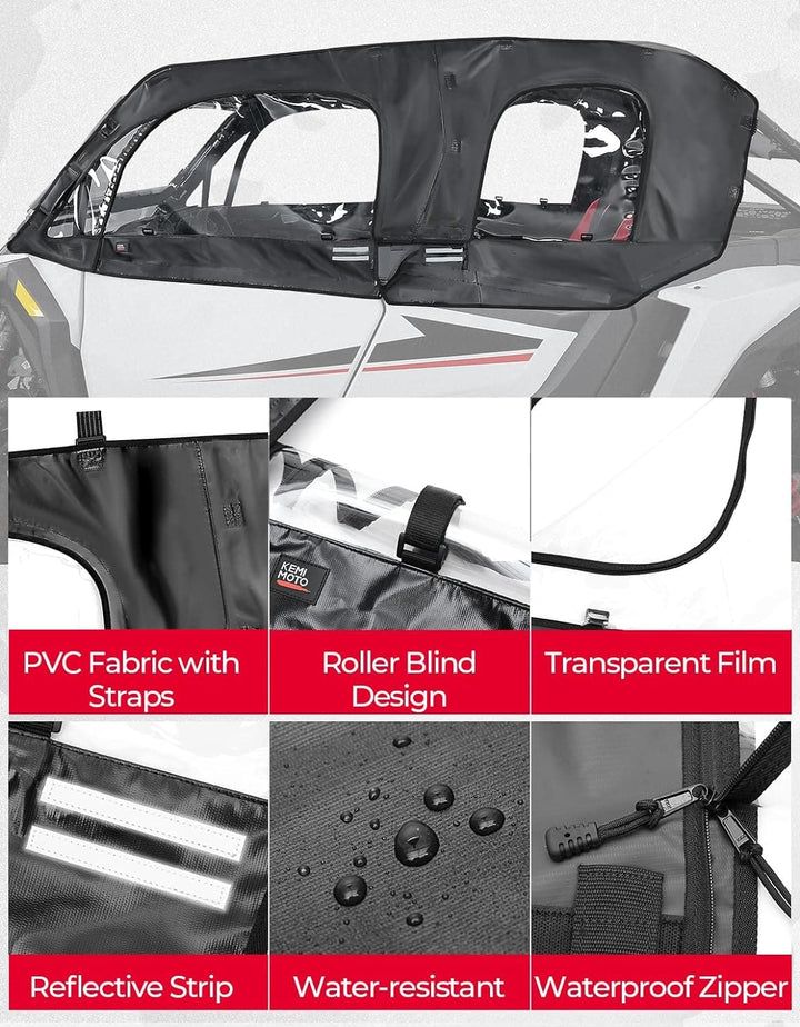 Soft Cab Enclosure Upper Doors for 2024+ Polaris RZR XP 4 1000