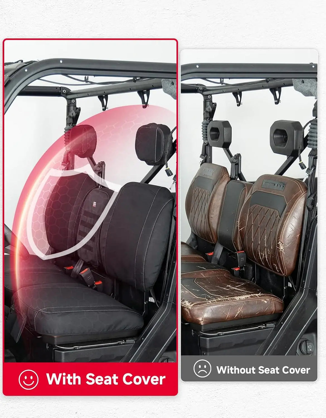 KEMIMOTO Front Seat Covers with Storage for CFMOTO UFORCE U10 Pro 2025+