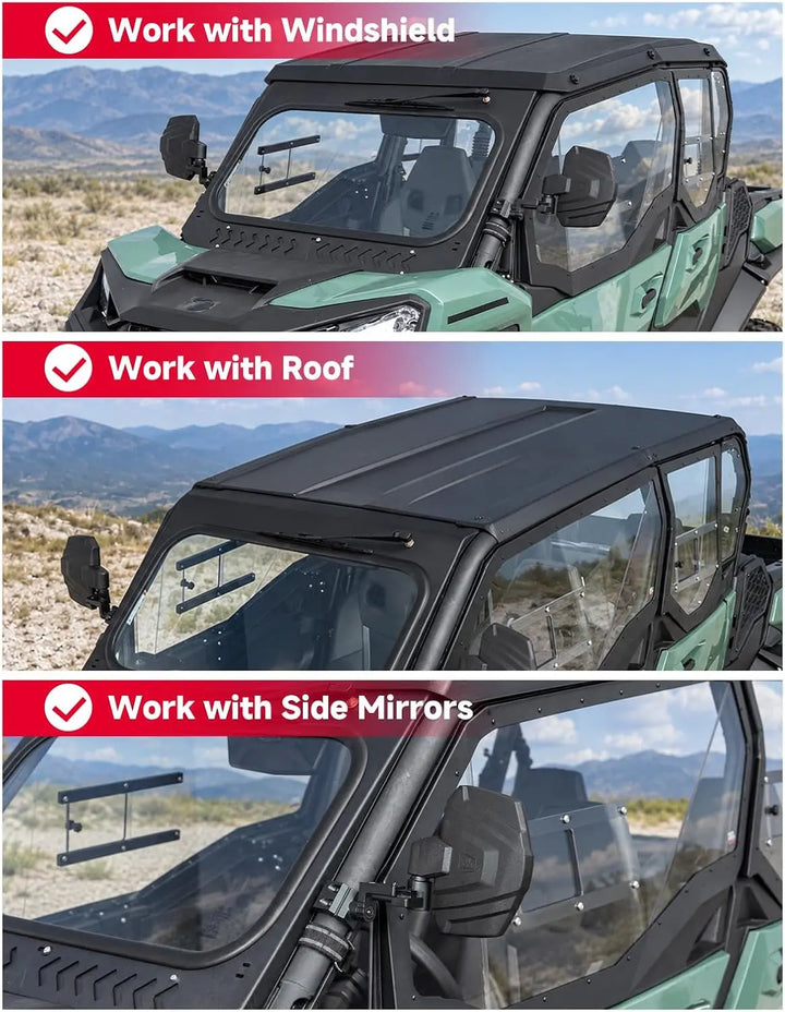 KEMIMOTO Hard Cab Enclosure with Sliding Vent Windows for 2021+ Can-Am Commander MAX