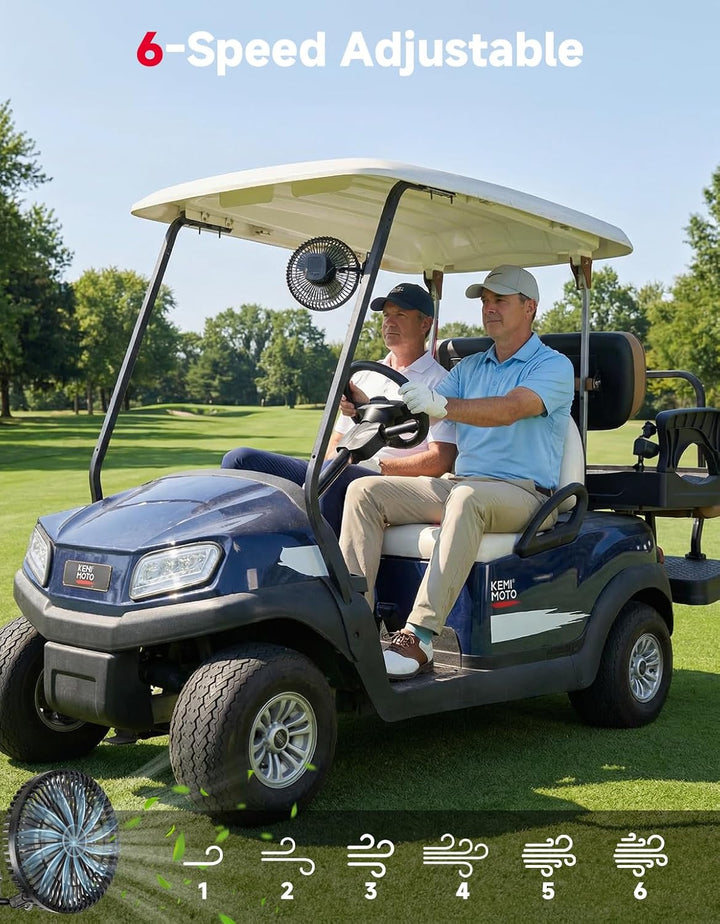 Magnetic Fan for Golf Cart & Forklift, EZGO RXV, Club Car (2-Pack)