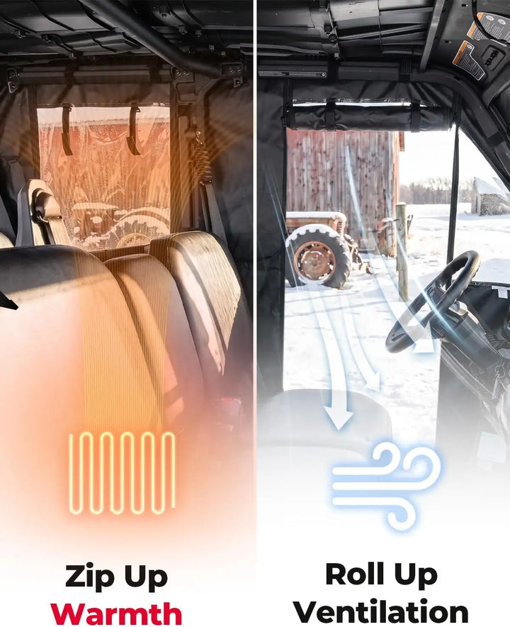 KEMIMOTO Soft Cab Enclosure Doors Compatible with Can-Am Defender Max 2017-2026