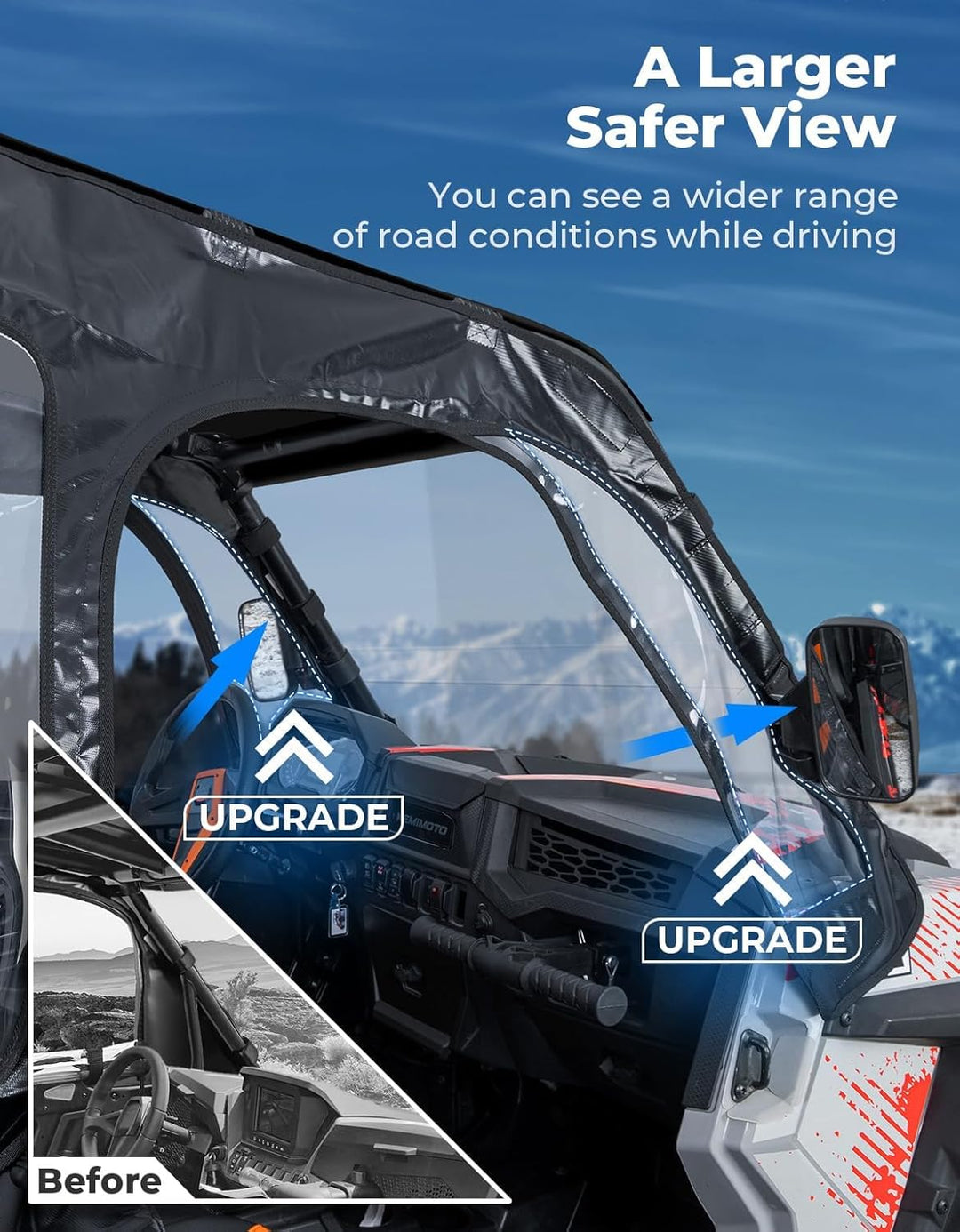 Soft Upper Door Cab Enclosure Set for RZR XP 1000 2014-2023