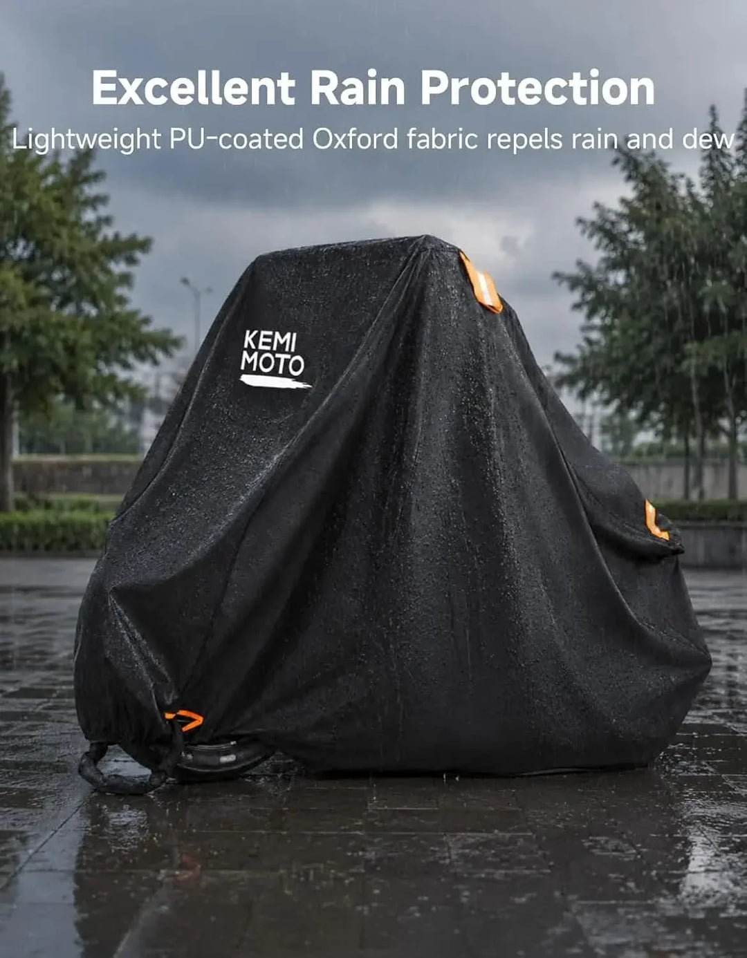 Motorcycle Cover with Lock Holes & Windproof Buckle, Reflective Strips
