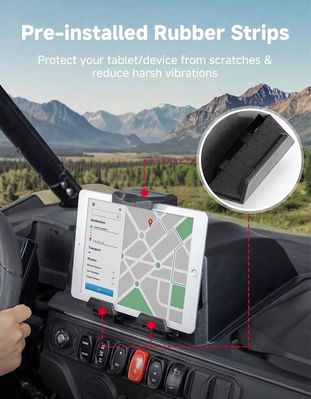 KEMIMOTO UTV Tablet Holder For CFMOTO ZForce G2（2023+）